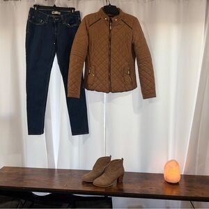 Quilted Brown Jacket for Women